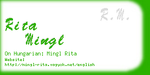 rita mingl business card